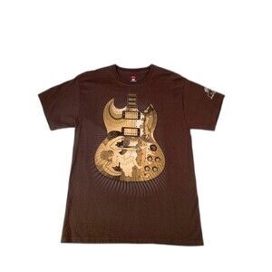 Eric Clapton North American Tour 2010 Brown T-Shirt medium hanes guitar artist